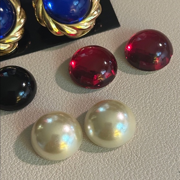 Vintage KJL Kenneth Jay Lane Interchangeable Clip On Earrings - Picture 12 of 15